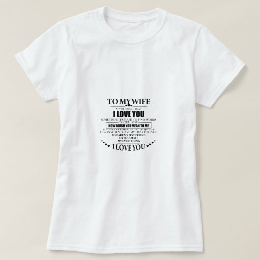 Voor mijn vrouw hou ik van je shirt (Design voorkant)