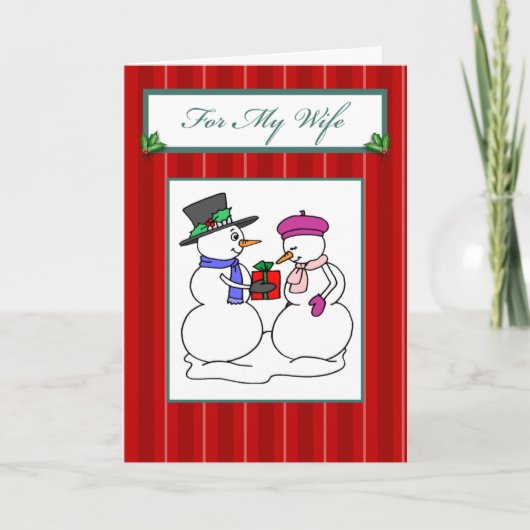 Voor mijn vrouw Kerstmis Feestdagen Kaart (Voorkant)