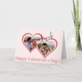 Voor mijn vrouw roze harten twee foto's Valentijns Kaart (Voorkant)