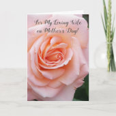 Voor mijn vrouw Roze Roos Moederdag Kaart (Voorkant)