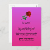 Voor mijn vrouw Valentijnsdag gedicht Feestdagenkaart (Voorkant / Achterkant)