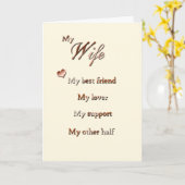 Voor mijn vrouw (verjaardag) kaart (Gele Bloem)