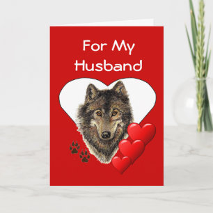 Voor Mijn Wolf Valentijn van de Waterverf van de Feestdagen Kaart