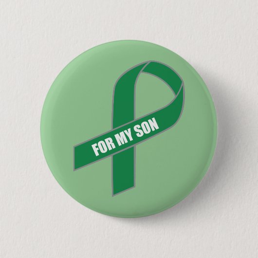 Voor mijn zoon (groen lintje) ronde button 5,7 cm (Voorkant)