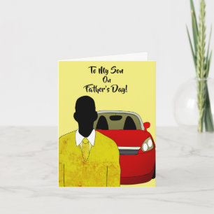 Voor mijn zoon pak en das Afro-Amerikaanse Vaderda Kaart