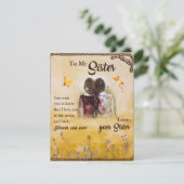 Voor mijn zus cadeau, vlinderliefhebbers, bloemige kaart (Staand voorkant)