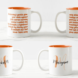 Voor Mijn Zus Gedicht (Naam & Monogram) Cadeauwink Tweekleurige Koffiemok