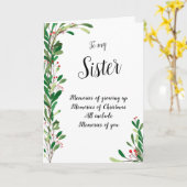 Voor mijn zus mooie bessen botanische kerst kaart (Gele Bloem)