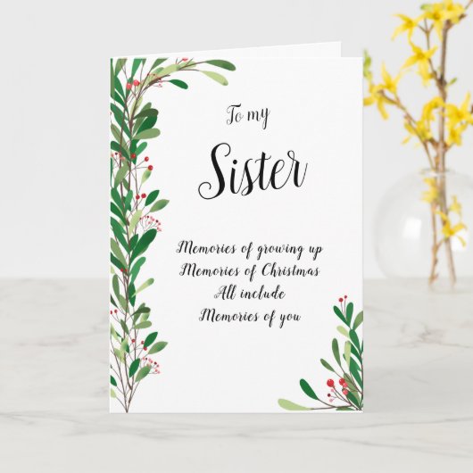 Voor mijn zus mooie bessen botanische kerst kaart (Gele Bloem)
