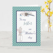 Voor mijn zus op Moederdag bloemstippen Kaart (Gele Bloem)