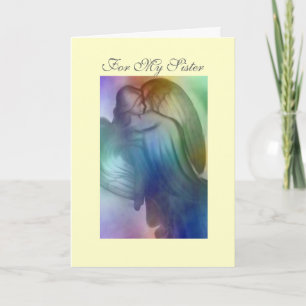 Voor mijn zus - Regenboog engel wenskaart Kaart