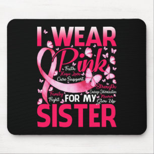 Voor mijn zuster Borst Cancer Awareness Butterfly Muismat
