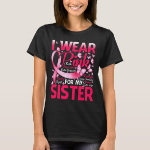 Voor mijn zuster Borst Cancer Awareness Butterfly T-shirt