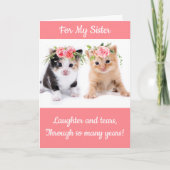 Voor mijn zuster Cute Birthday Kaart (Voorkant)