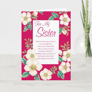 Voor mijn zuster feestdagen kaart