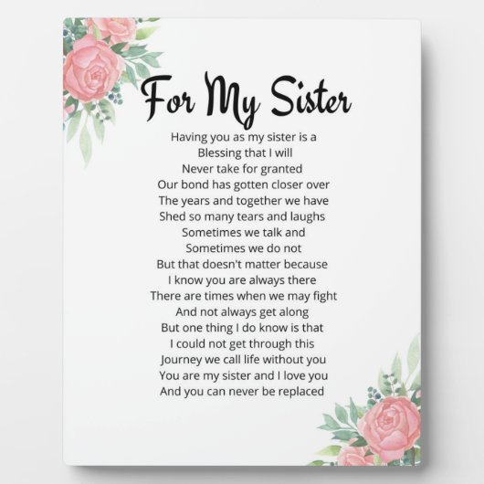 Voor mijn zuster fotoplaat (Voorkant)