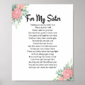 Voor mijn zuster Poem Sister Gift Poster (Voorkant)