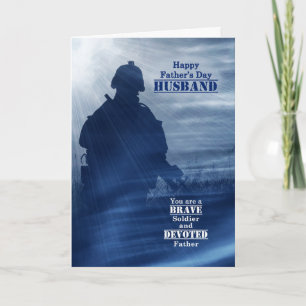 Voor militaire echtgenoot op Vaderdag Kaart