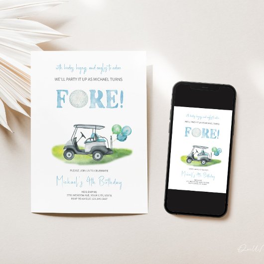 Voor Mini Golf Boy Verjaardagsuitnodiging Kaart
