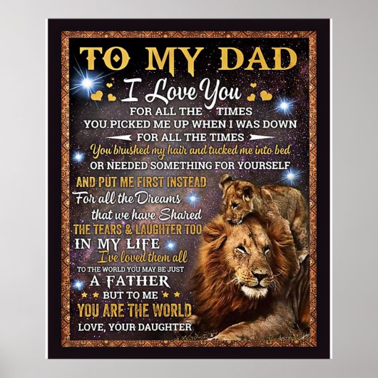 Voor m'n leeuwen, pap, gift Idee Poster (Voorkant)