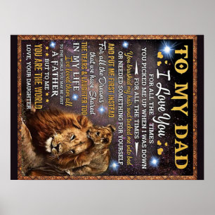 Voor m'n leeuwen, pap, gift Idee Poster