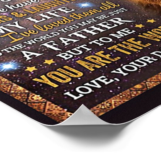 Voor m'n leeuwen, pap, gift Idee Poster (Hoek)