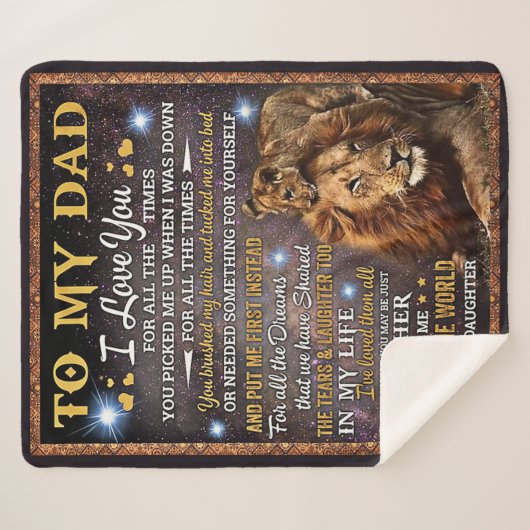 Voor m'n leeuwen, pap, gift Idee Sherpa Deken (Voorkant (horizontaal))