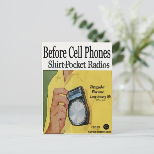 Voor mobiele telefoon, transistor Radios Briefkaart (Staand voorkant)