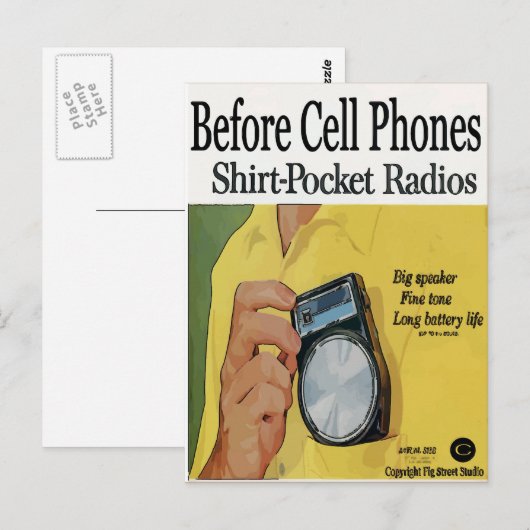 Voor mobiele telefoon, transistor Radios Briefkaart (Voorkant / Achterkant)