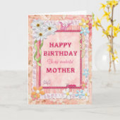 Voor Moeder, ambachtelijke verjaardagskaart Kaart (Gele Bloem)