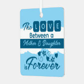 Voor moeder en dochter altijd blauw metalen ornament (Voorkant links)