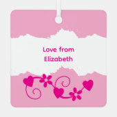 Voor moeder en dochter altijd roze metalen ornament (Achterkant)