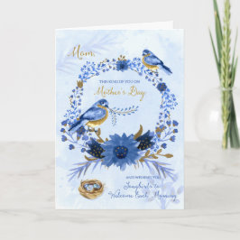 voor Moeder Moederdag Aquarel Blauwe Vogels Kaart