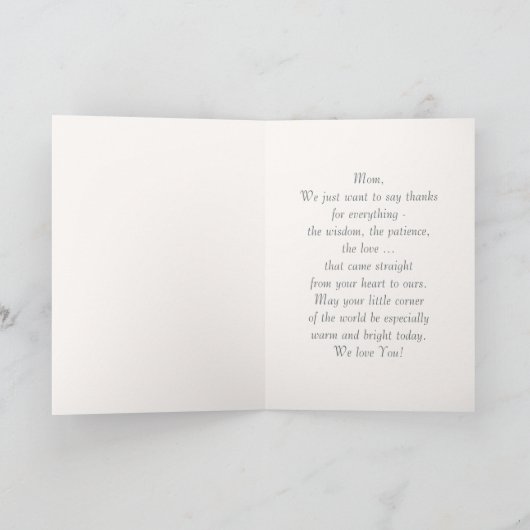 Voor Moeder op Moederdag. Aangepaste fotokaart Kaart (Binnen)