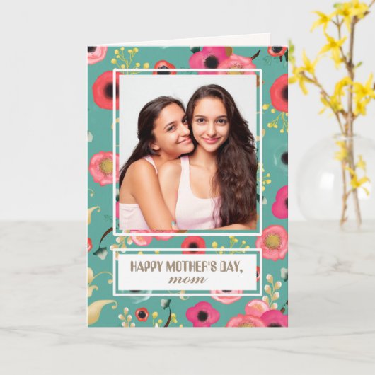 Voor Moeder op Moederdag. Aangepaste fotokaart Kaart (Gele Bloem)