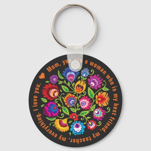 Voor moeder Poolse folklore-samenstelling Sleutelhanger (Voorkant)