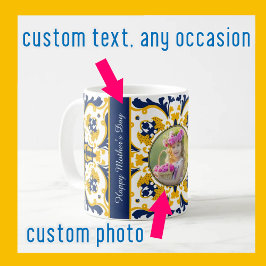 Voor moeder 💙 schitterend blauw en geel Azulejos Koffiemok