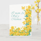 Voor Moederdag, I mam AR Sul y Mamau, Welse Langu Kaart (Gele Bloem)