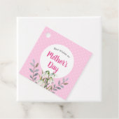 Voor Moederdag White Snowdrops Pink Polka Dots Bedankjes Labels (In situ)