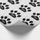 voor MOM Black Dog Paw op Wof Background Cadeaupapier (Hoek)
