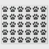 voor MOM Black Dog Paw op Wof Background Cadeaupapier (Vlak)