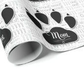 voor MOM Black Dog Paw op Wof Background Cadeaupapier (Rol Hoek)