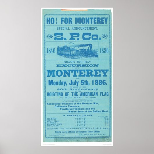 Voor Monterey dus. Pacifische reclame (1652A) Poster (Voorkant)