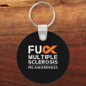 Voor multiple sclerose MS Awareness Support Ribbon Sleutelhanger (Voorkant)