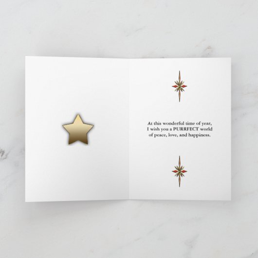 Voor mummie, een grappige kat in een kerst pet feestdagen kaart (Binnen)