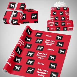 Voor My Hound Male en Vrouw Dog Silhouetten Cadeaupapier