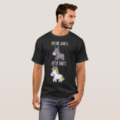 Voor na Darts Unicorn Dart Player T-shirt (Voorkant volledig)