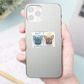 Voor Na Koffie Grappig Frans Bulldog Design Sticker (Telefoon)