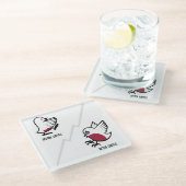 Voor & Na Koffie Zombie naar Frenzy Funny Robin Glazen Onderzetter (Schuin)