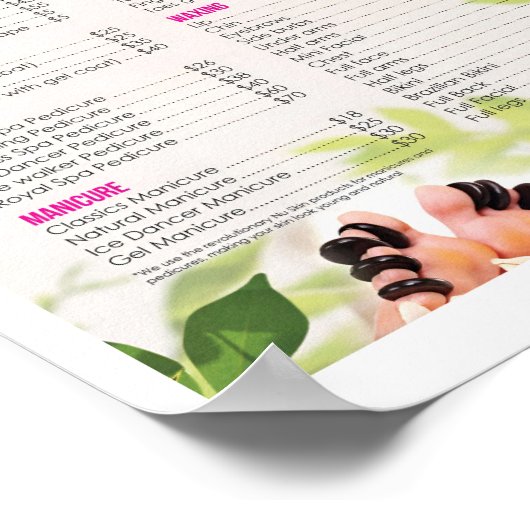 Voor Nagelsalon Prijs Posters (Hoek)